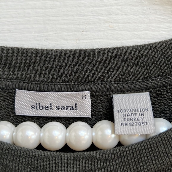 Sibel Saral Ribbed Cotton Asymmetrical Hem Sweatshirt M - Picture 3 of 5